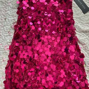 White Fox Boutique Strapless Pink Sequin Dress